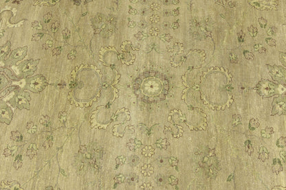 Hand-Knotted Wool Oriental Rug Large Distressed
