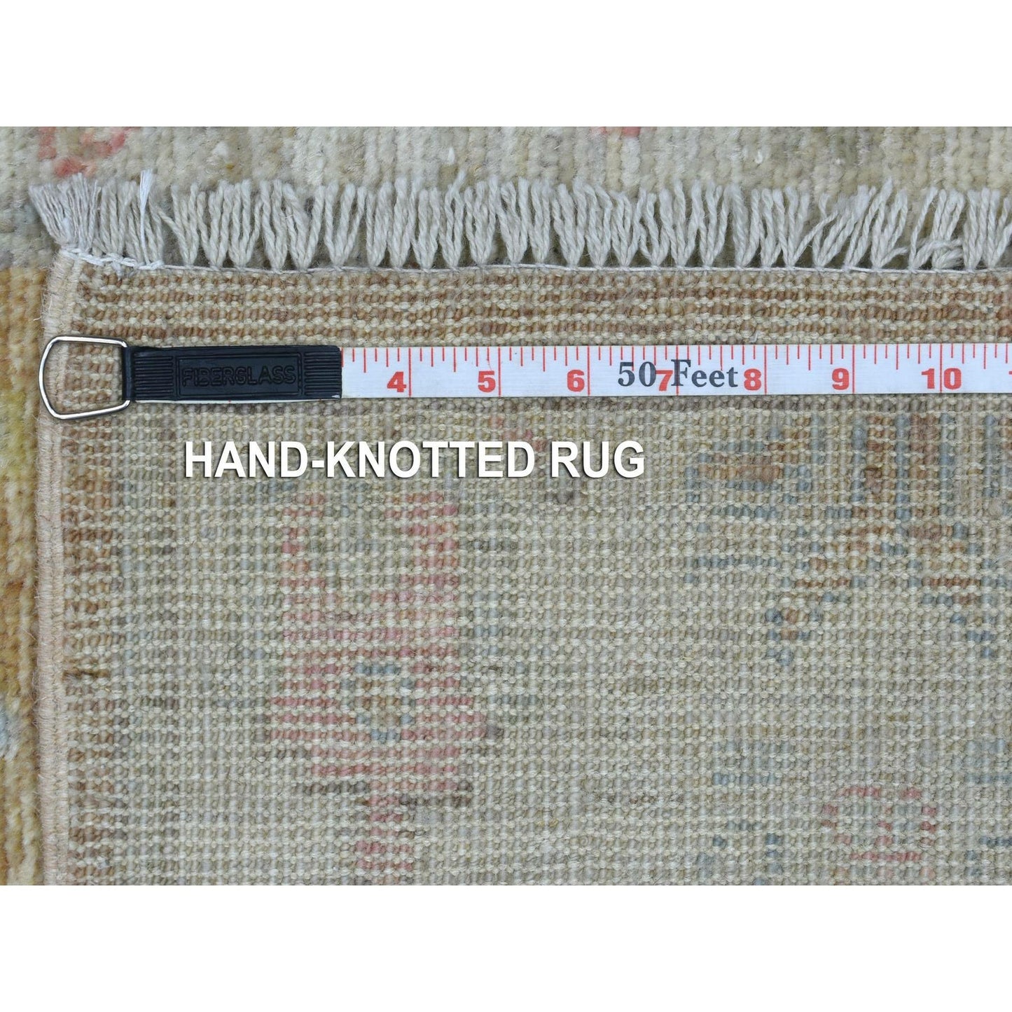 2'9"X19'5" Wool Hand Knotted Almond Brown Angora Oushak Xl Runner Rug