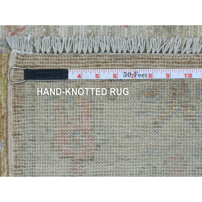 2'9"X19'5" Wool Hand Knotted Almond Brown Angora Oushak Xl Runner Rug