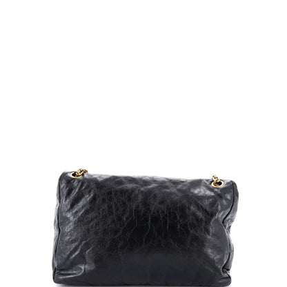 Balenciaga Monaco Chain Flap Shoulder Bag Leather Large