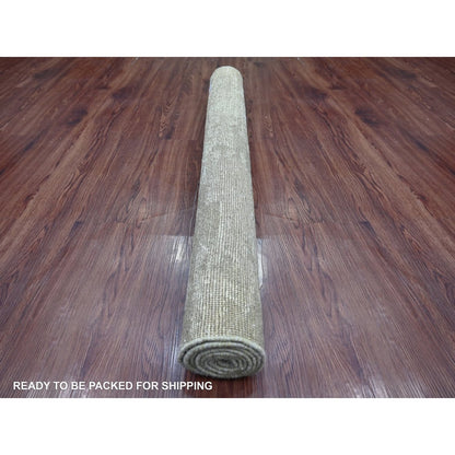 4'x6'2" Brown Modern Abstract Design Hand Knotted Wool Oriental Rug