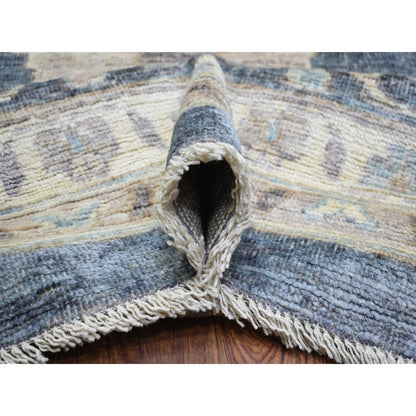 11'9"X15'7" Gray Wool Hand Knotted Afghan Angora Oushak Oversized Rug