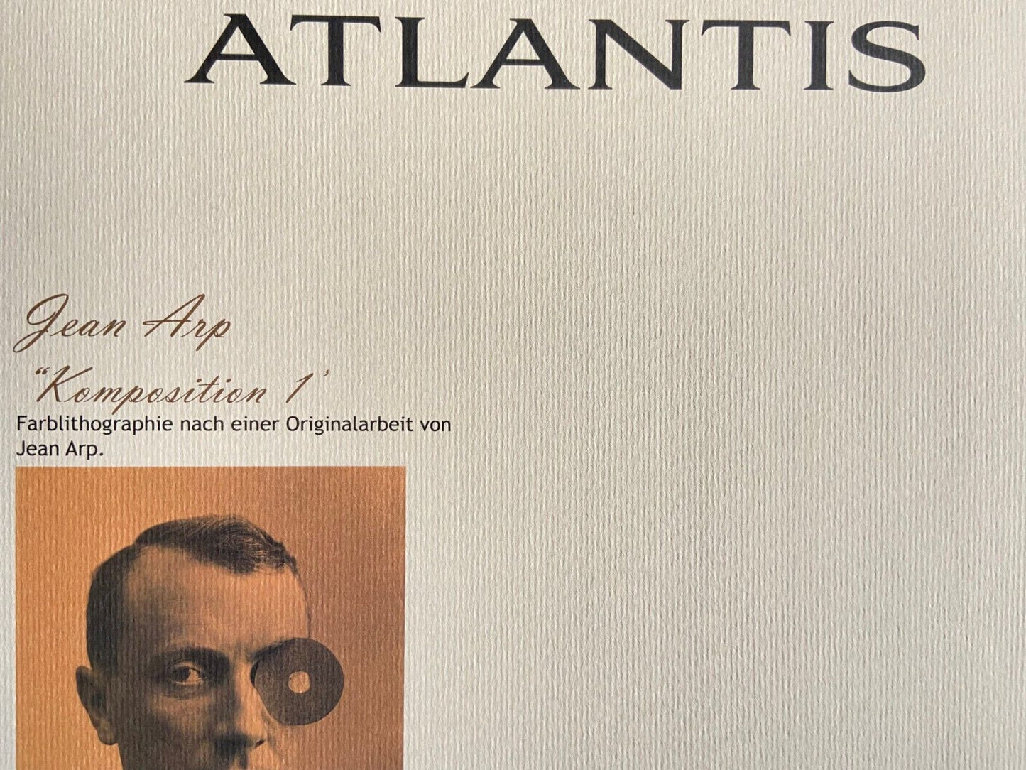 Jean Hans Arp Lithograph Numbered Coa