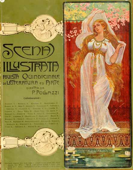 Scena Illustrata Arts Literature Music Theatre Cover Woman In White 1900