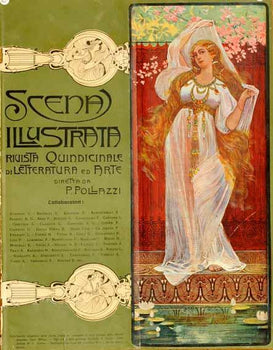 Scena Illustrata Arts Literature Music Theatre Cover Woman In White 1900