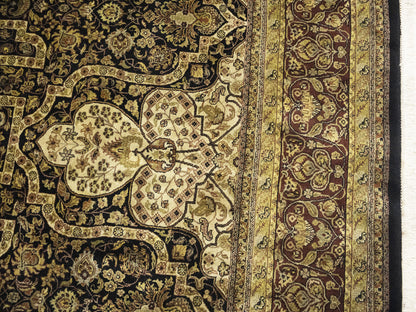 Hand-Knotted Agra Jaipur Oriental Rug Floral