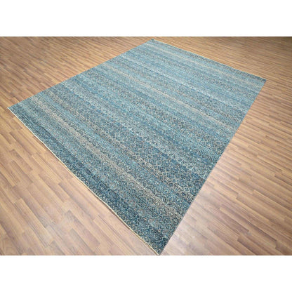 8'3"X10'1" Blue Kohinoor Herat All Over Design Hand Knotted Soft Wool Rug