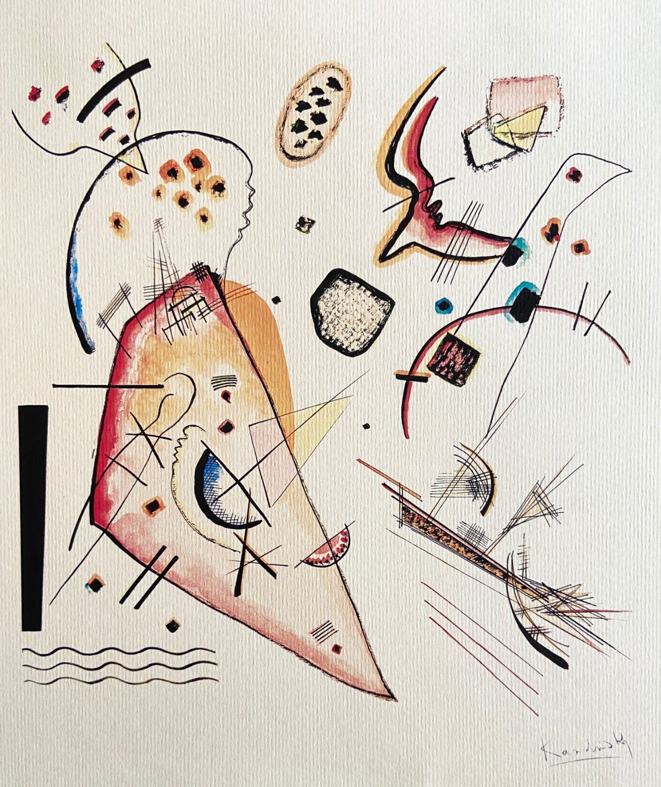 Wassily Kandinsky Lithograph 1924 Coa Published - Le Corbusier