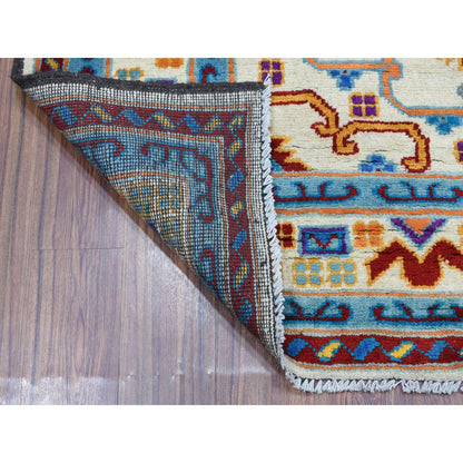 5'8"X7'8" Hand Made Tribal Design Pure Wool Colorful Afghan Village Rug