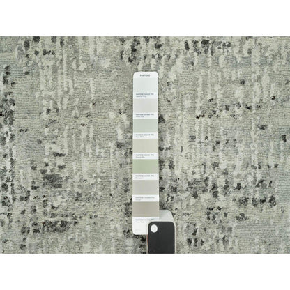 2'6"X31'8" Gray Hand Knotted Hand Spun Undyed Wool Xl Runner Modern Rug