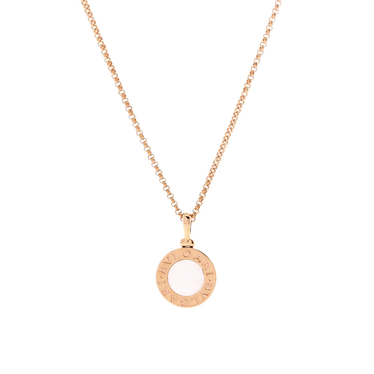 Bvlgari Bvlgari Bvlgari Pendant Necklace 18K Rose Gold With Mother Of Pearl