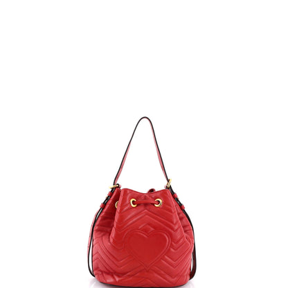 Gucci Gg Marmont Bucket Bag Matelasse Leather Small