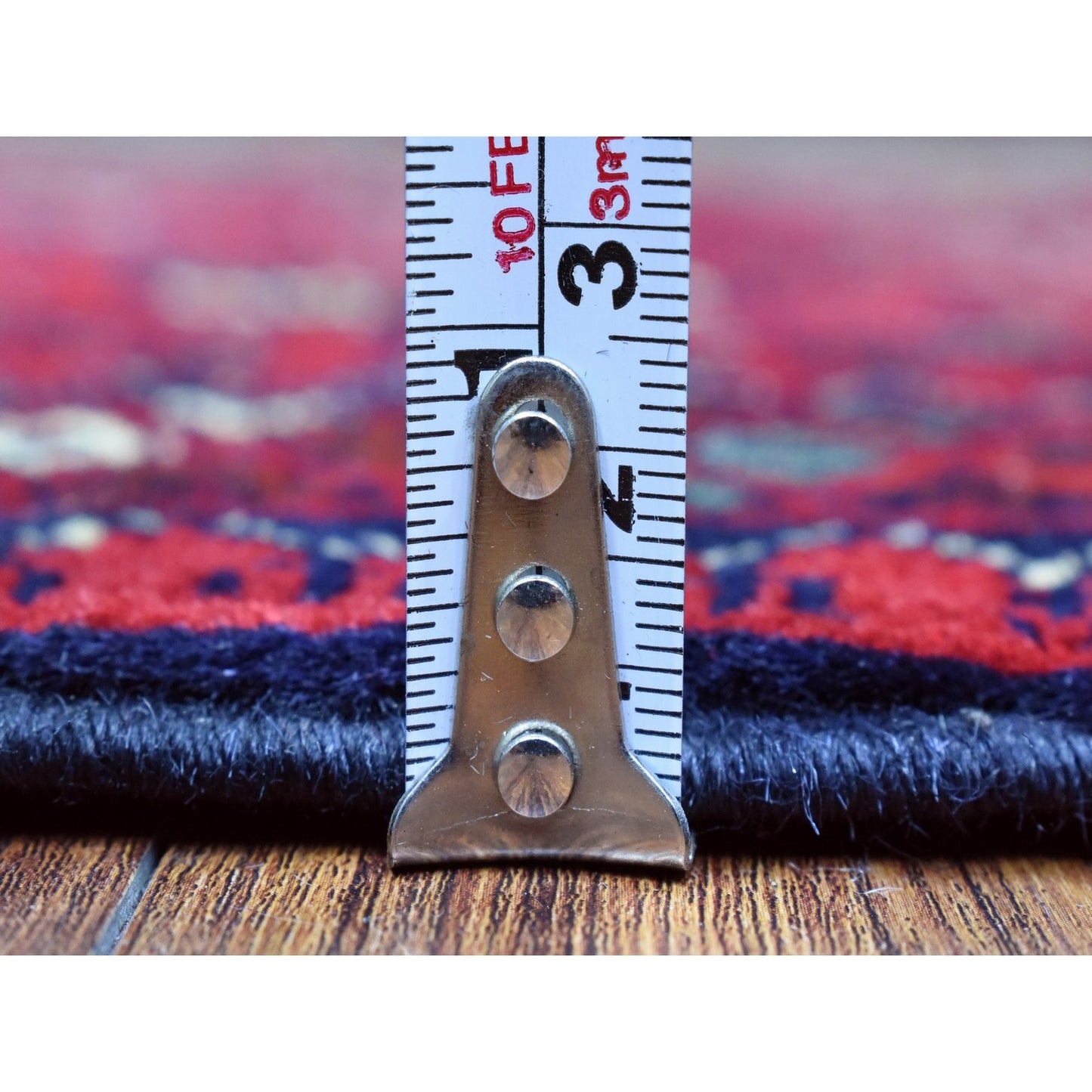 2'7"X3'10" Red Hand Knotted Afghan Khamyab Soft Organic Wool Rug