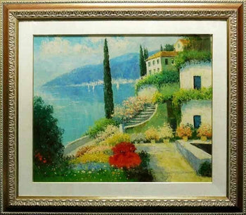 F20 Robin Scott Original Oil Painting on Canvas Mediterranean Landscape Signed