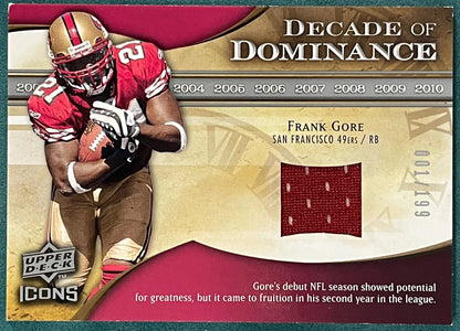 Frank Gore 2009 Upper Deck Icons Jersey Card 1/199