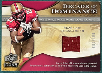 Frank Gore 2009 Upper Deck Icons Jersey Card 1/199