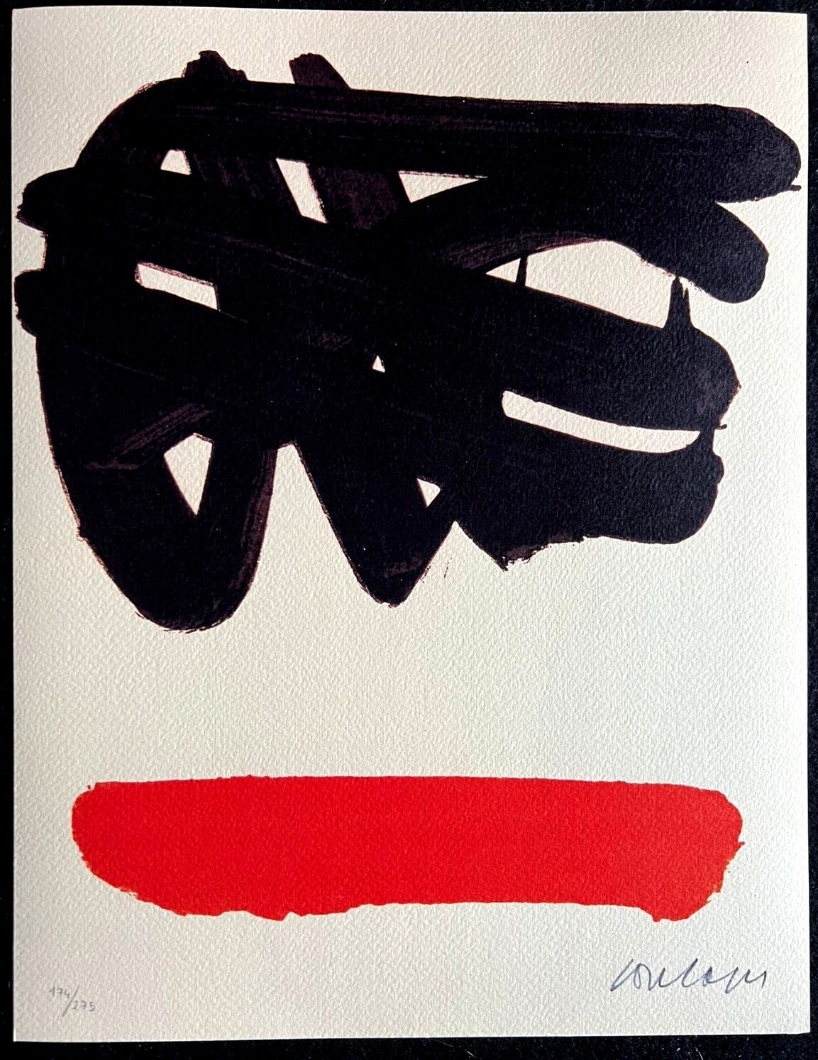 Pierre Soulages Coa 1995 Signed Op Numbered Pencil Limited