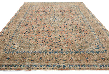 Antique Distressed Oriental Rug Floral Vintage