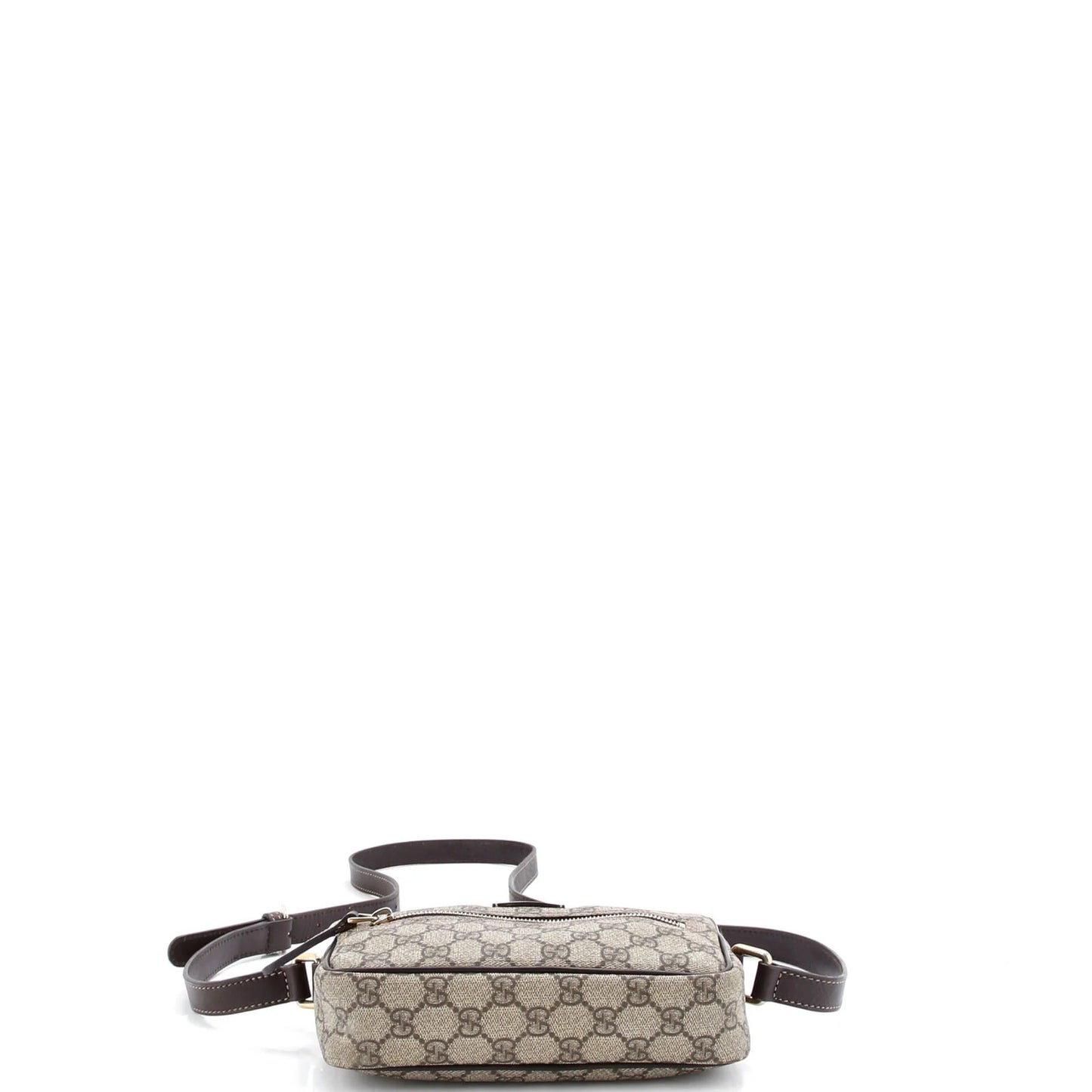 Gucci Front Zip Camera Bag Gg Coated Canvas Small