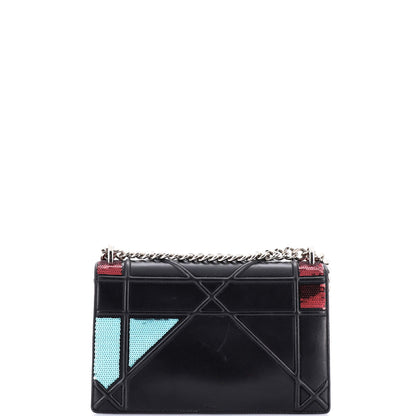 Christian Dior Diorama Flap Bag Sequin Embellished Lambskin Medium
