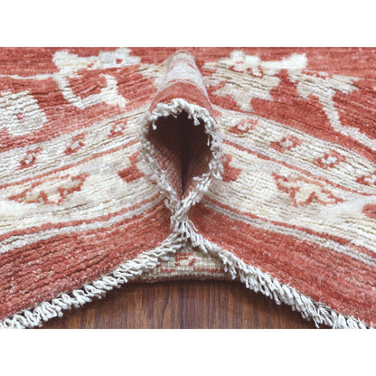 11'9"X14'9" Angora Oushak Hand Knotted Brick Red Soft Wool Oversized Rug