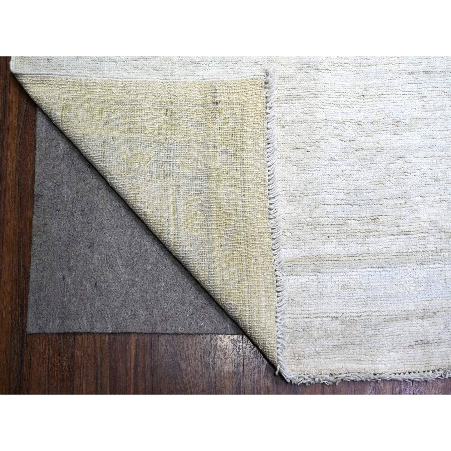 12'X15'10" Ivory Wool Hand Knotted Angora Oushak Oversized Rug
