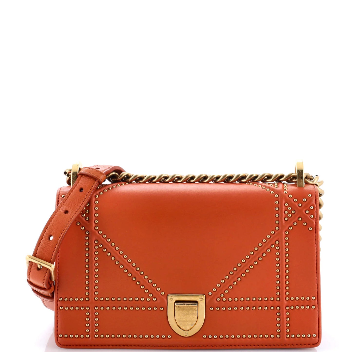 Christian Dior Diorama Flap Bag Studded Leather Small