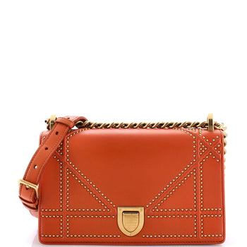 Christian Dior Diorama Flap Bag Studded Leather Small