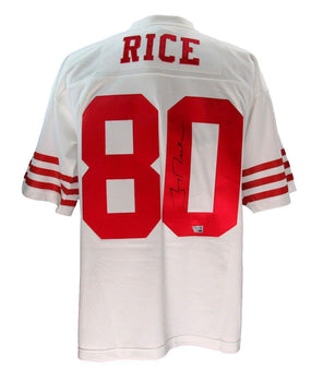 Jerry Rice Hof Autographed White Mitchell & Ness