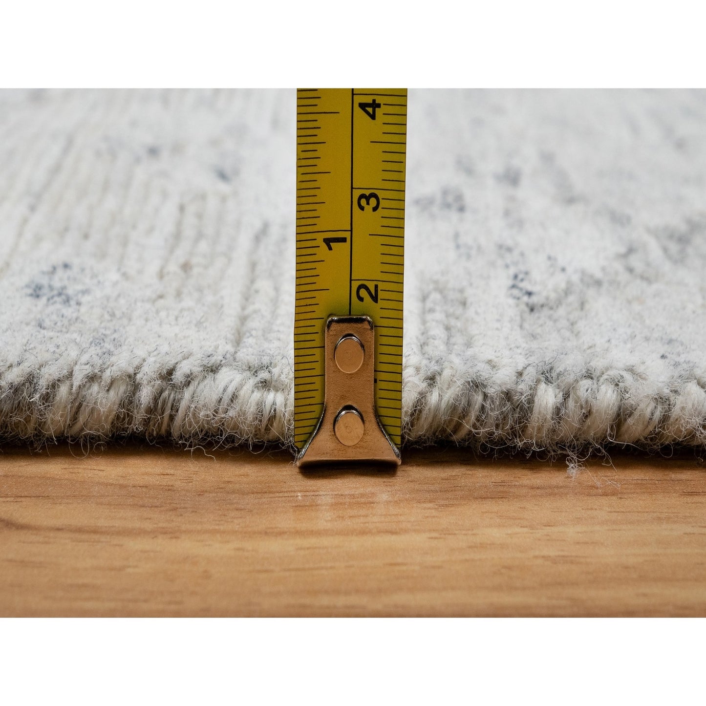 2'6"X15'9" Gray Undyed Natural Wool Hand Knotted Modern Xl Runner Rug