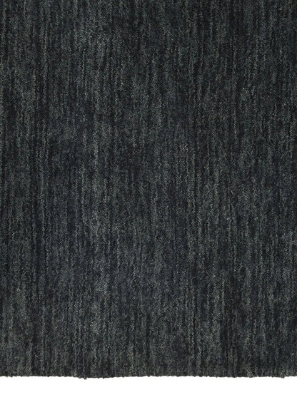 Charcoal Solid Hand-Loomed 5X8 Gabbeh Wool Rug