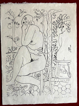 Henri, Matisse Lithograph 1960 Contract Signed Numbered Cachet