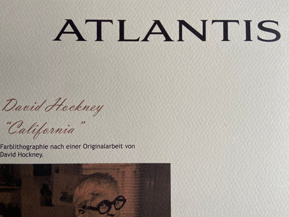 David Hockney "California" Lithograph Coa Numbered 180 Copies Stamp