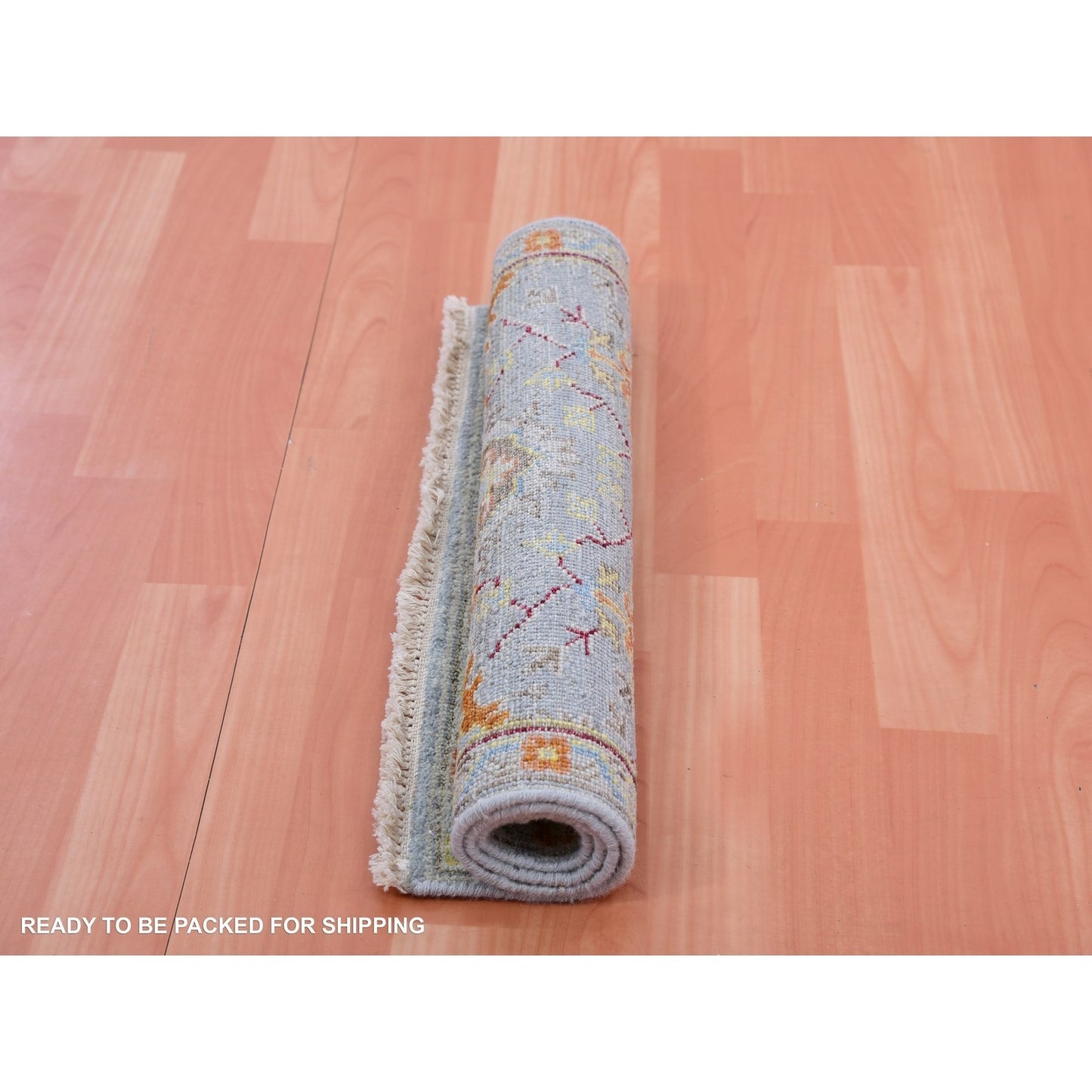 2'X3' Gray Sultanabad Reimagined 100% Wool Hand Knotted Mat Oriental Rug