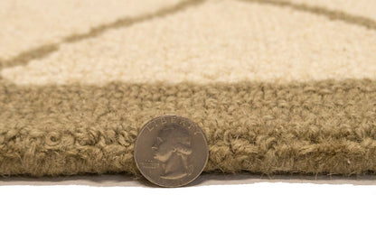 Cream Geometric Design Hand-Tufted Modern Wool