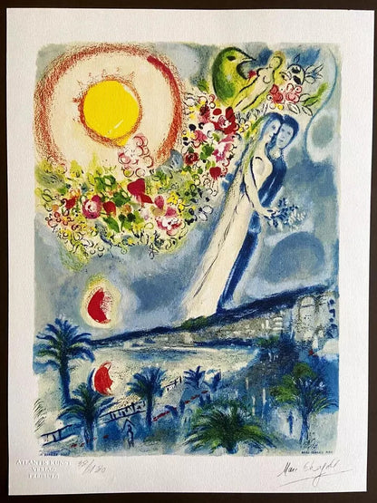 Marc Chagall Lithograph Coa Original Hand-Signed Hand-Numbered Collection Stamp