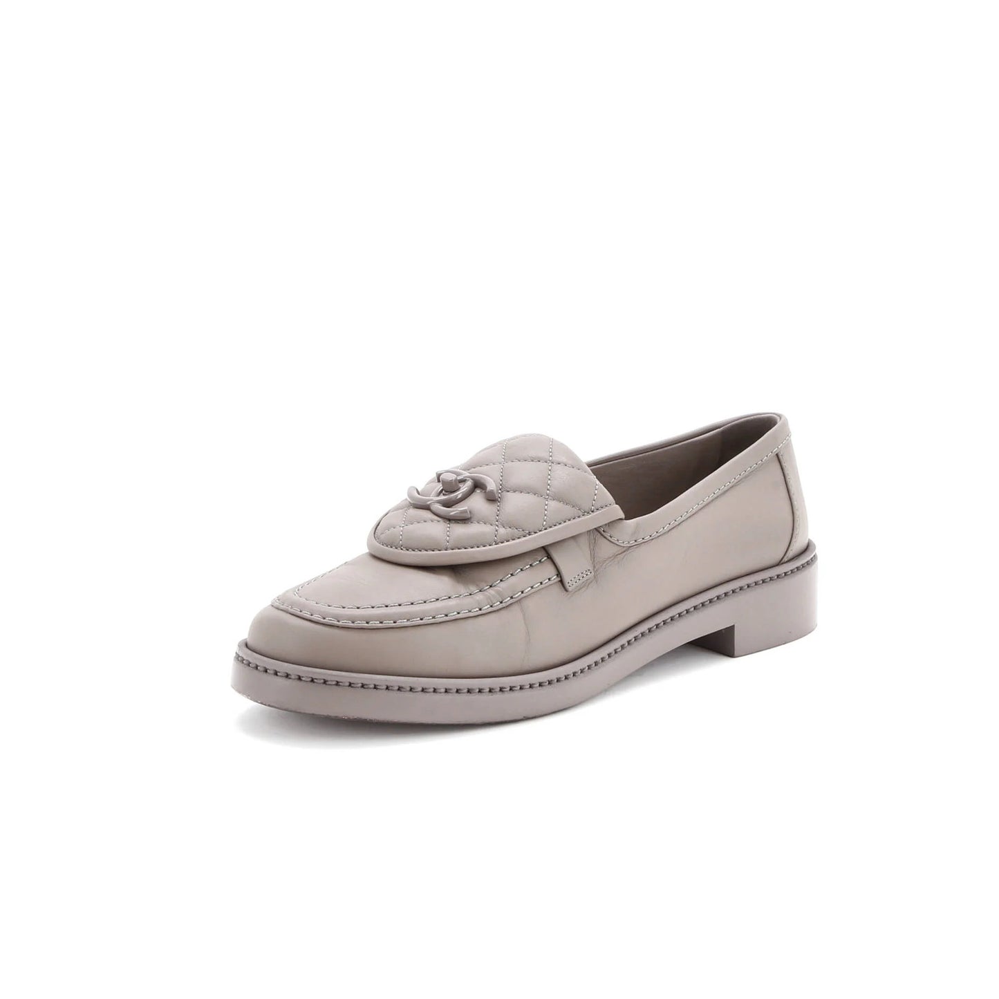 Chanel Women'S Cc Loafers Quilted Leather