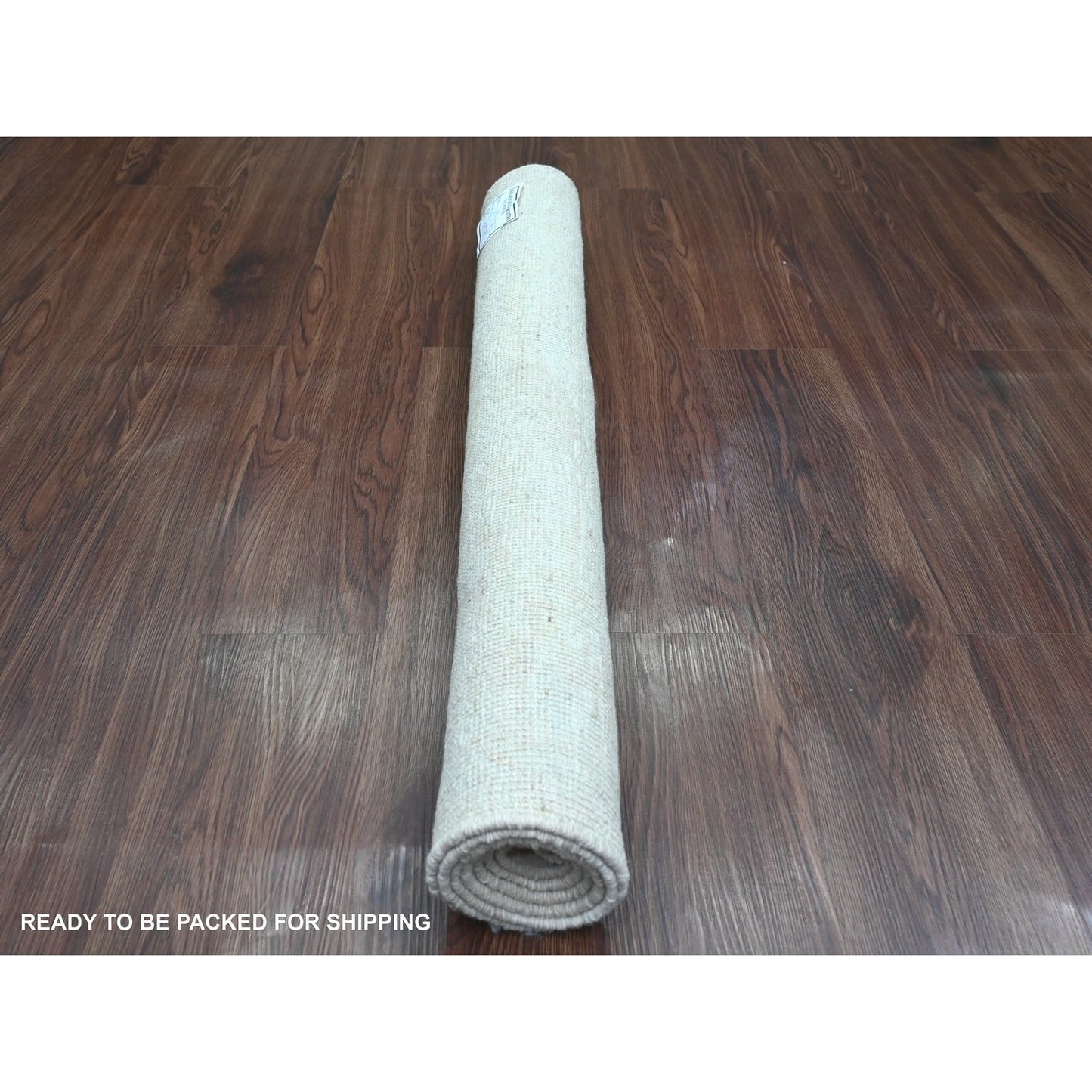 3'3"X5' White Pure Wool Angora Oushak All Over Pattern Hand Knotted Rug