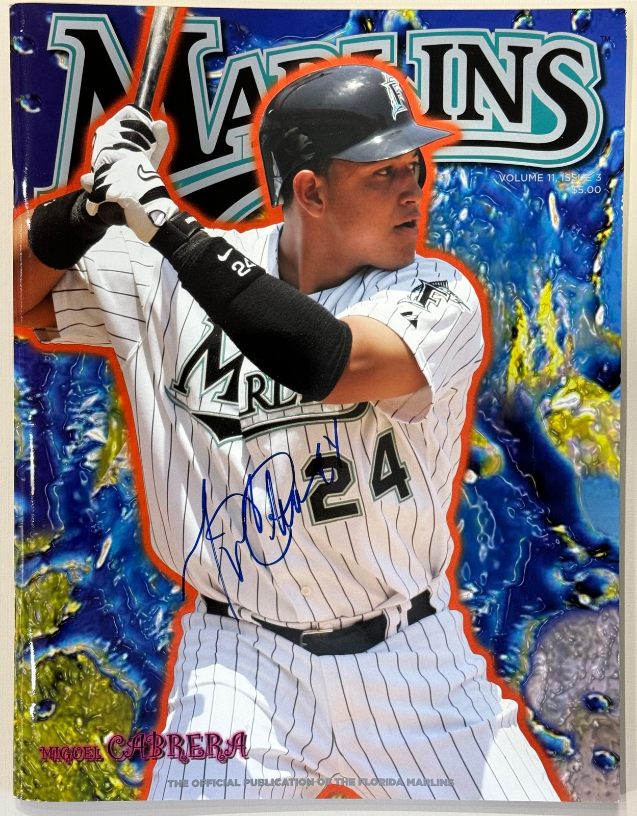 Miguel Cabrera Autographed Marlins Program