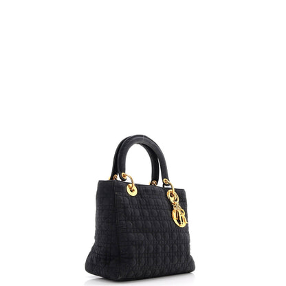 Christian Dior Vintage Lady Dior Bag Cannage Quilt Nylon Medium