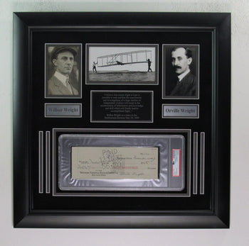 Orville Wright Signed/Autographed Bank Check With Photos Framed Psa/Dna 192193