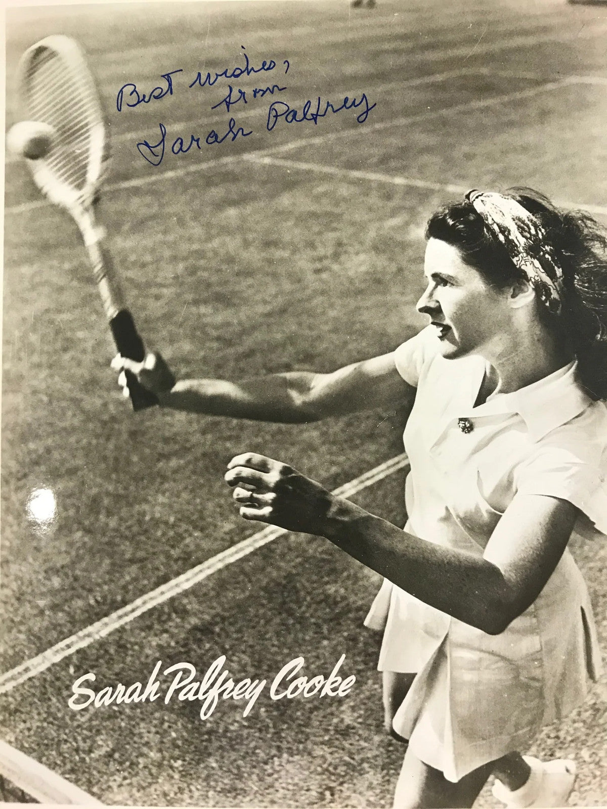 Sarah Palfrey Autographed Black & White 8X10 Tennis Photo