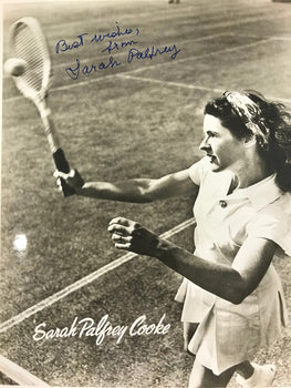 Sarah Palfrey Autographed Black & White 8X10 Tennis Photo