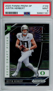 Justin Herbert 2020 Panini Prizm Dp Grade 9 Card #102