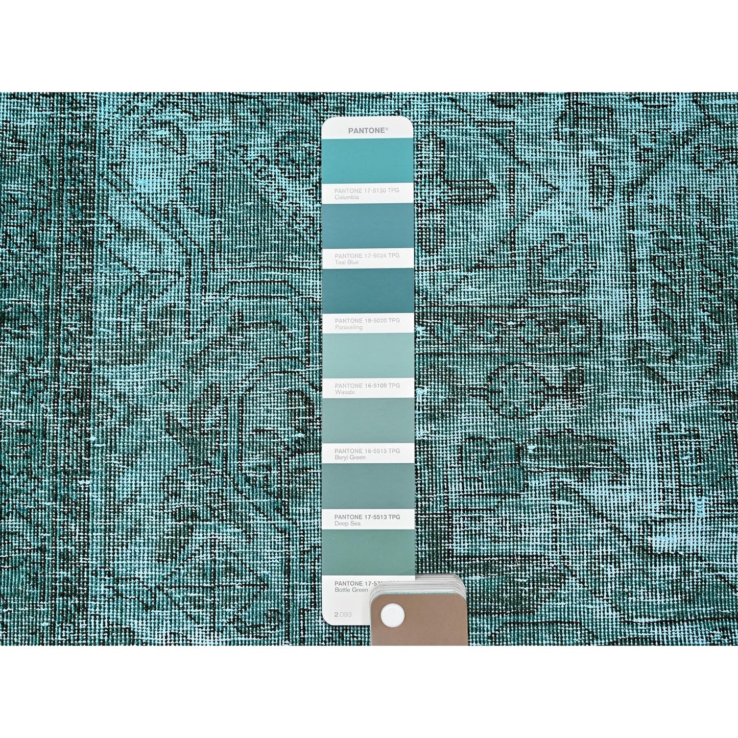2'4"X10'2" Green Overdyed Vintage Zoroastrian Hand Knotted Wool Runner Rug