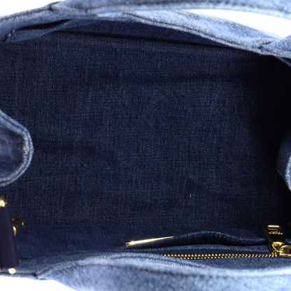 Prada Canapa Convertible Tote Denim Mini
