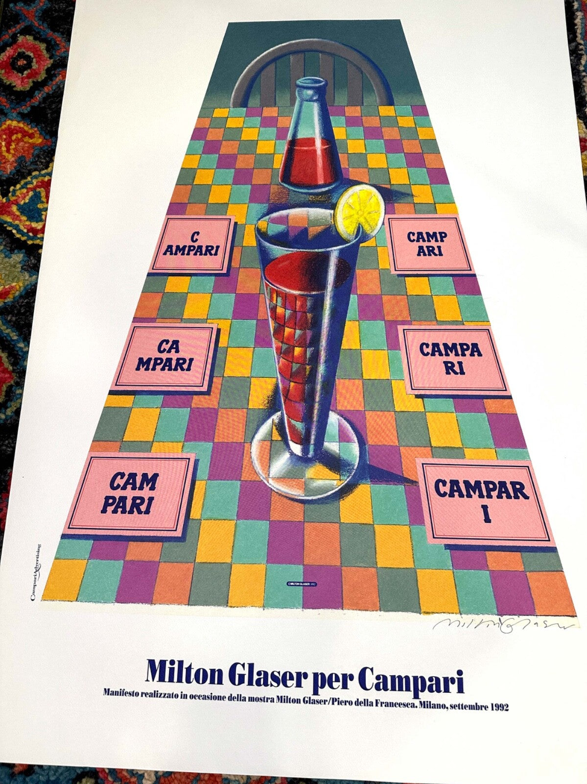 Milton Glaser For Campari 1992 Signed Limited Edition Print #2 Artistic Paper