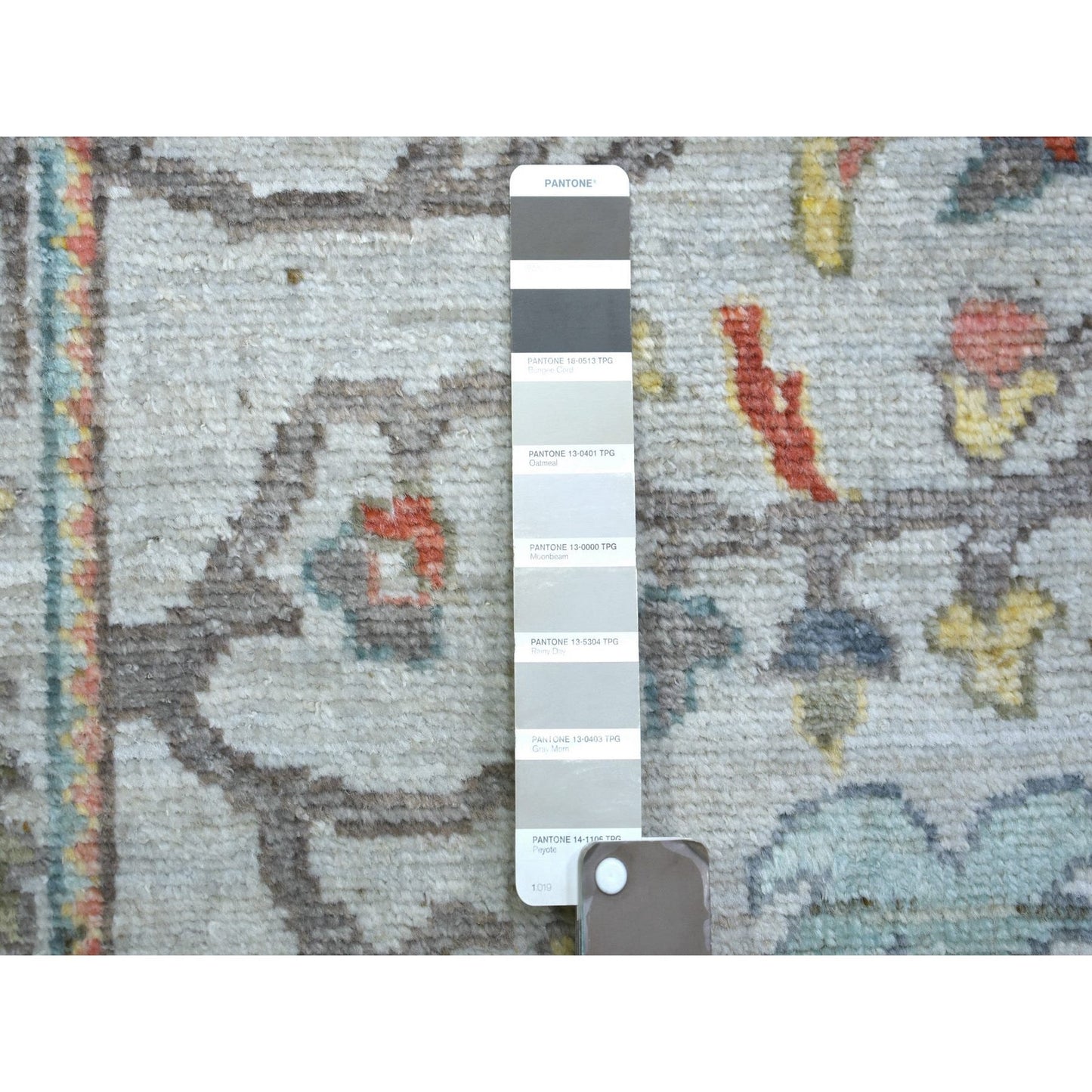 2'6"X16'1" Gray, Pure Wool Hand Knotted Afghan Angora Ushak Xl Runner Rug