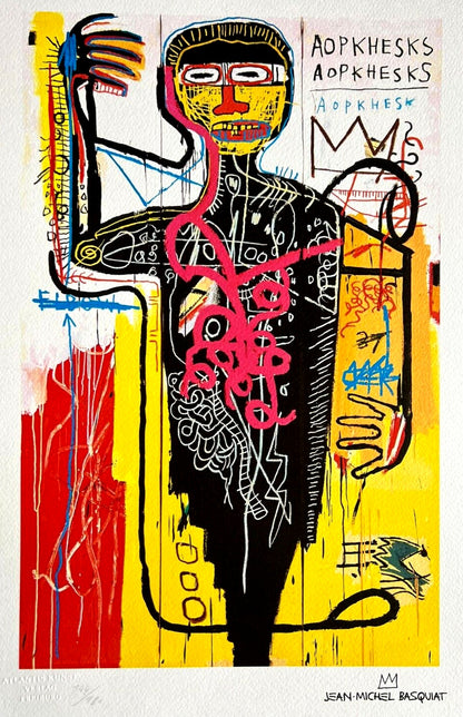 Jean-Michel Basquiat Lithograph Handmade Coa Signed By Hand Numbered