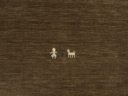 Brown wool area rug modern gabbeh 3x5 brown tribal design entryway carpet